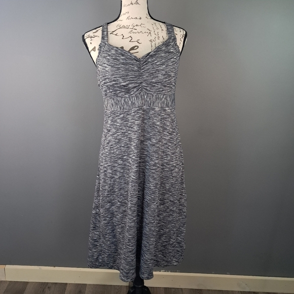 Prana Women's Shirred Front Amaya Space Dye Grey Dress Size Medium - Picture 1 of 7